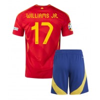 Spain Nico Williams #17 Replica Home Minikit Euro 2024 Short Sleeve (+ pants)